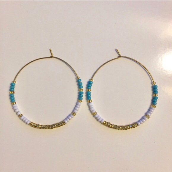 Free People Jewelry - Free People Beaded Hoops